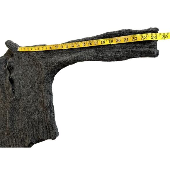 Everlane Alpaca Wool Blend Henley Sweater Gray Pullover Women S (Shrunk/XS Fit) - Picture 6 of 10